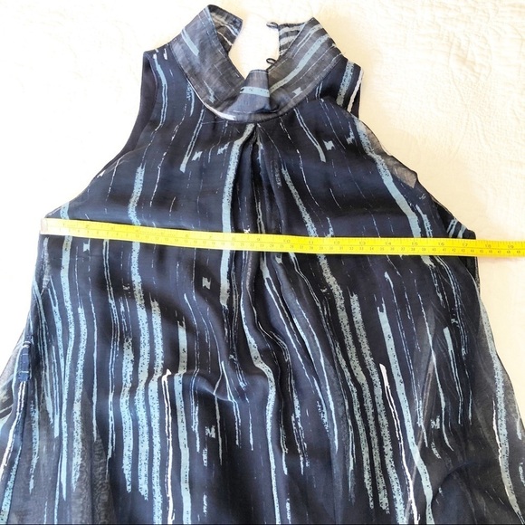 Ya Los Angeles Baby Doll Silk Blend Blue Dress - S - Picture 10 of 10